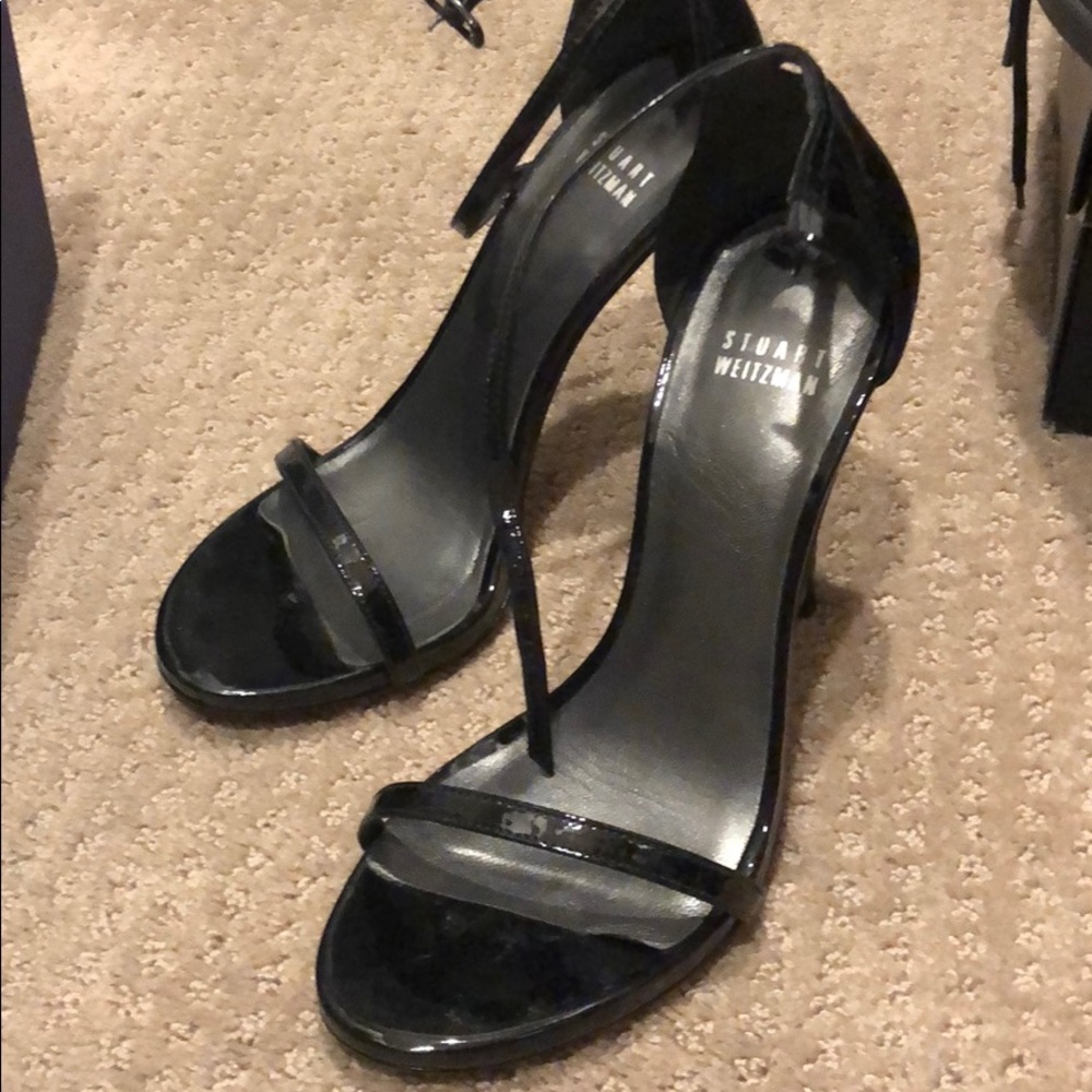 Stuart Weitzman Nudist Black Patent Shoe